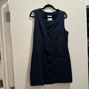 Abercrombie & Fitch Navy Pinstripe Mini Dress